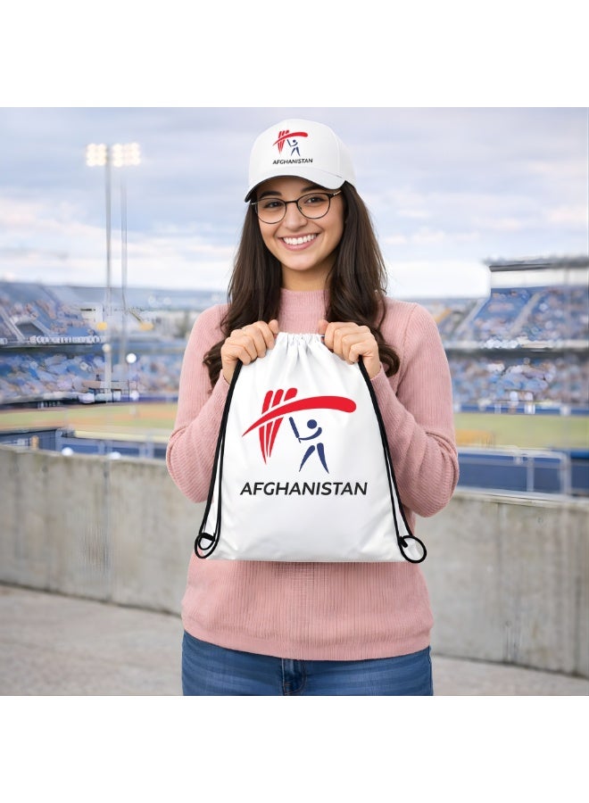 مجموعة كومبو لعشاق الرياضة في أفغانستان - عبوة من 3 قطع - حقيبة برباط وعلم يدوي وقبعة - مجموعة كومبو لعشاق الرياضة في أفغانستان - مثالية للمباريات والأحداث الرياضية - Image 4